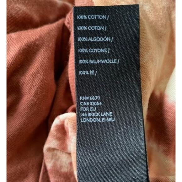 Free People We The Free Tie Dye Long Sleeve Tee Large Cabernet Combo Oversized - Picture 5 of 6